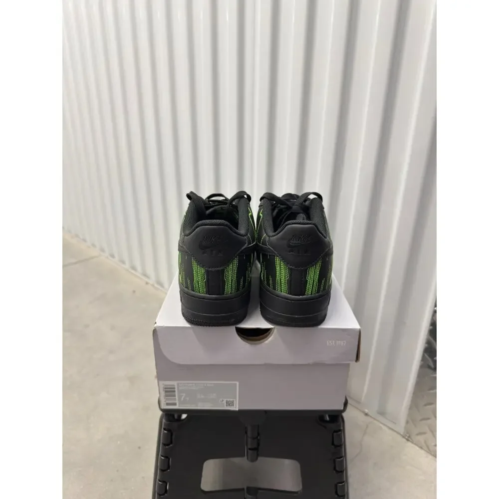 Nike Air Force 1 Matrix Black Green Size 7y GS - HV4763-001